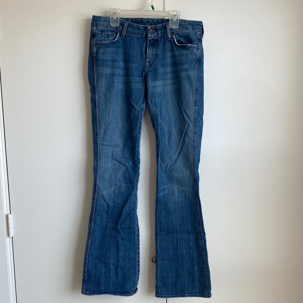 7 For All Mankind Women's Flare Jeans in Blue